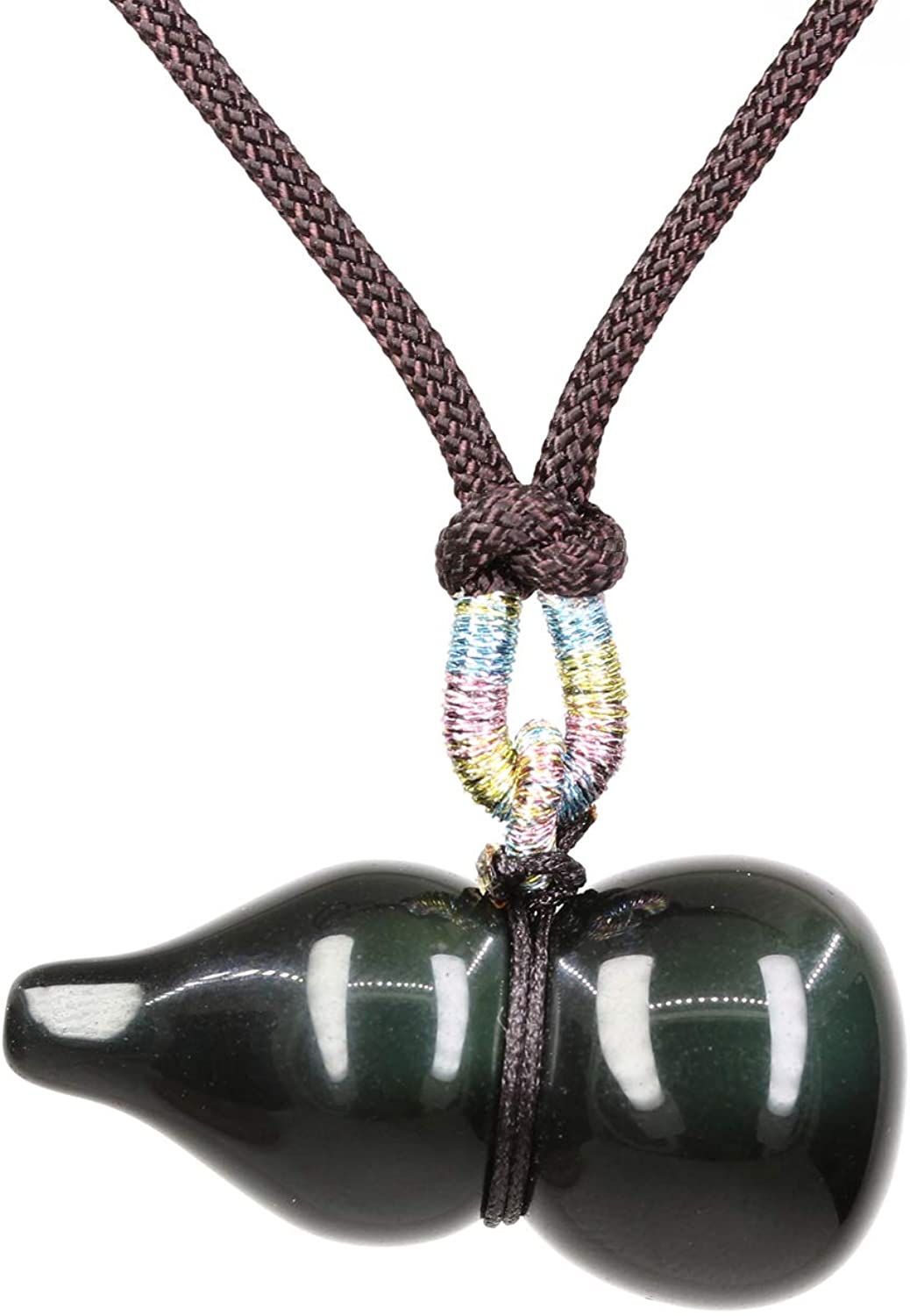  green obsidian stone pendant necklace crystals for luck and abundance