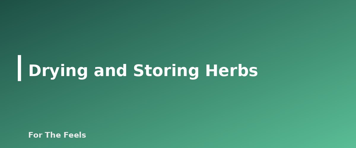 Drying and Storing Herbs - section banner for Herbs for Beginners