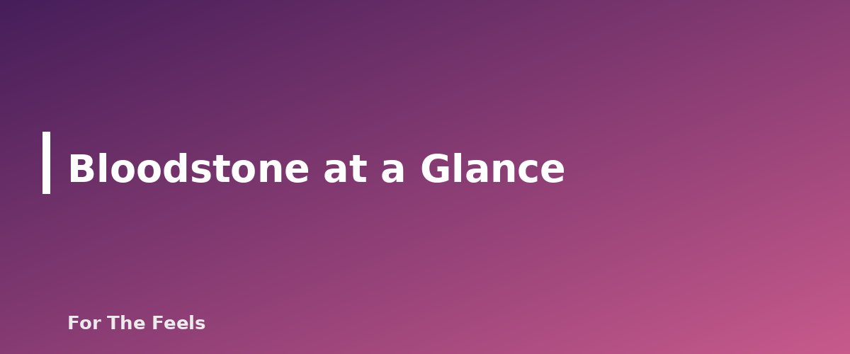 Bloodstone at a Glance - section banner for Bloodstone