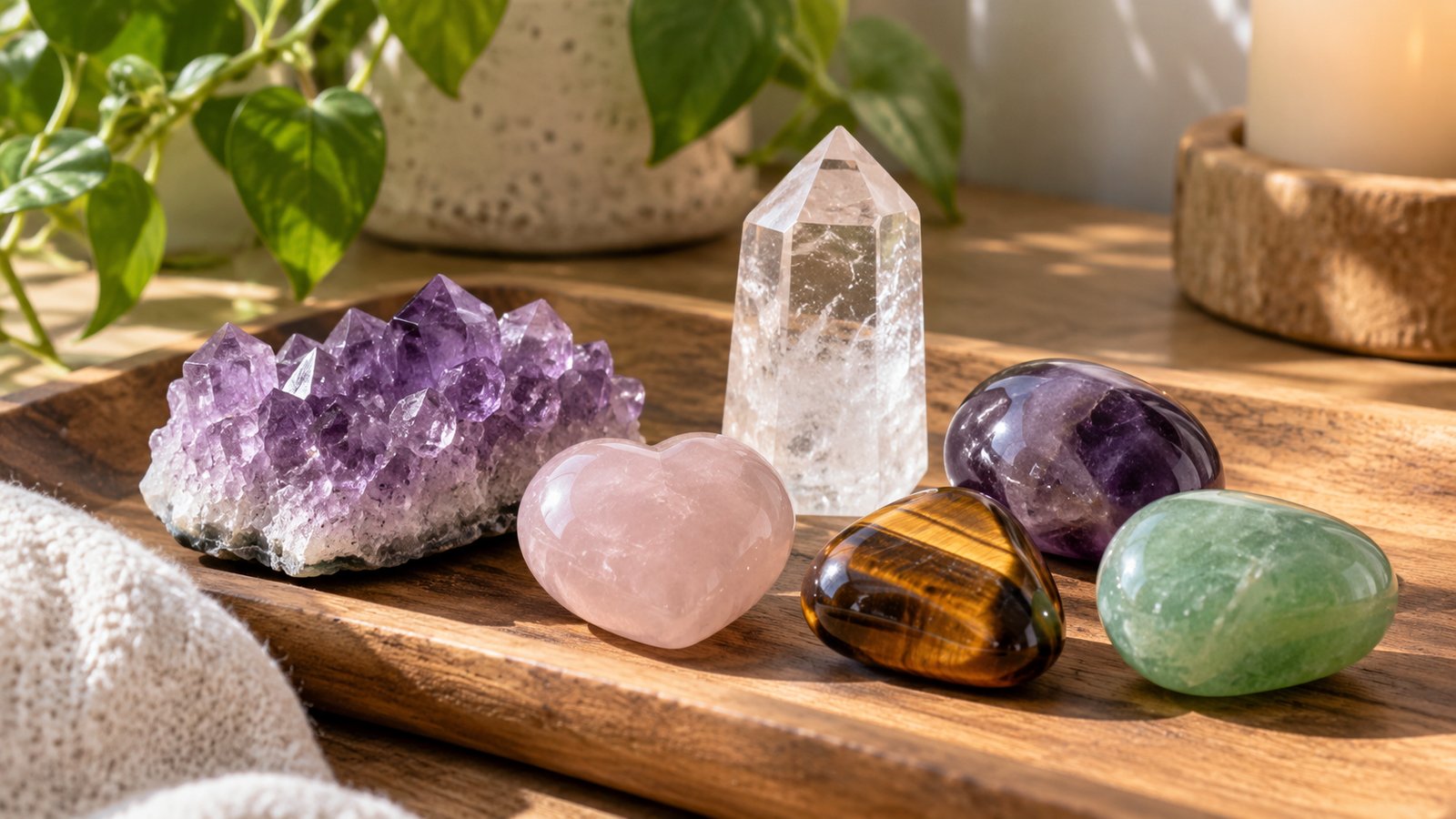 Six Stones Beginners Meet First - Crystal Meanings Guide: Properties, Care, Cleansing and Spotting Fakes