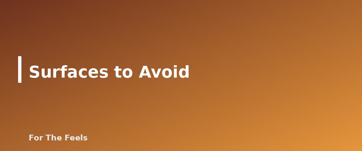 Surfaces to Avoid - section banner for Essential Oils for Cleaning