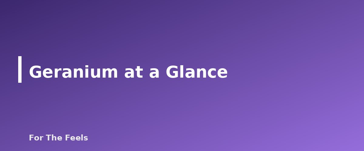 Geranium at a Glance - section banner for Geranium Essential Oil
