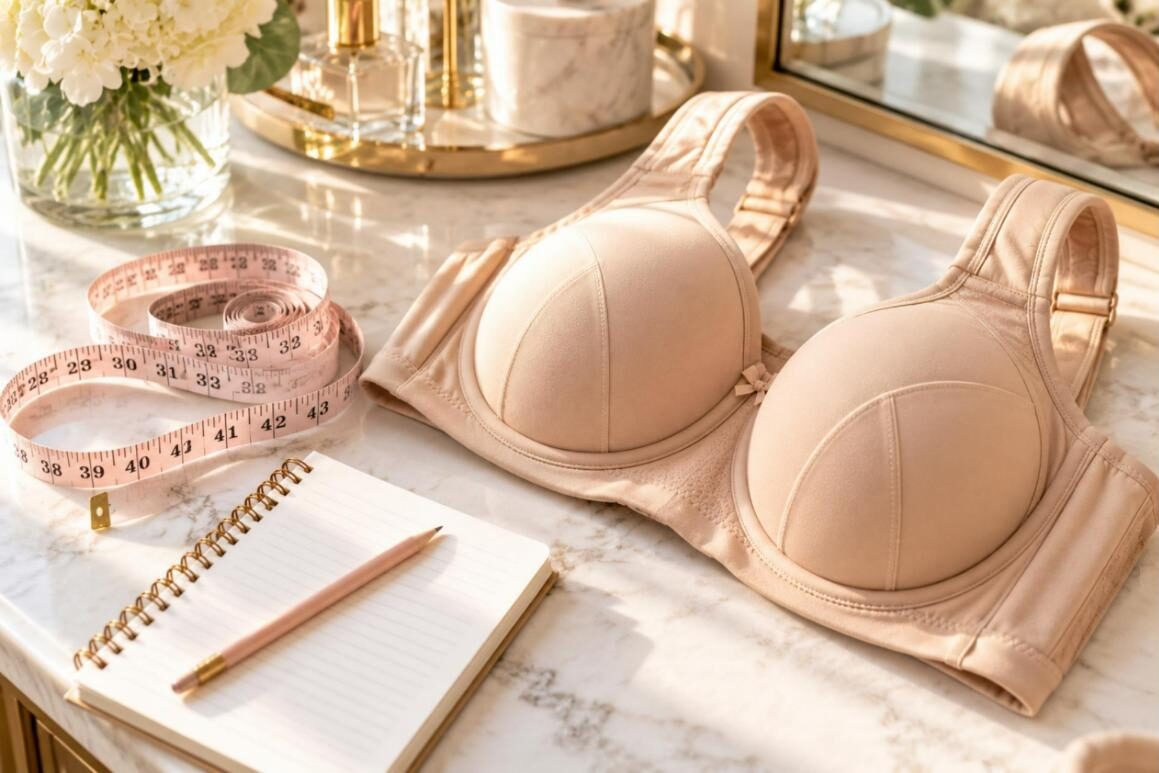 Measuring tape and bra for finding your correct bra size