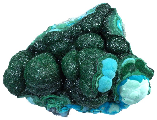 Malachite with Chrysocolla crystal