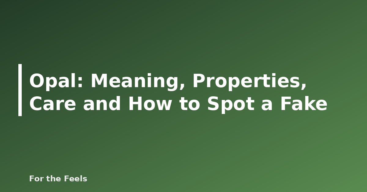 Opal: Meaning, Properties, Care and How to Spot a Fake - featured image