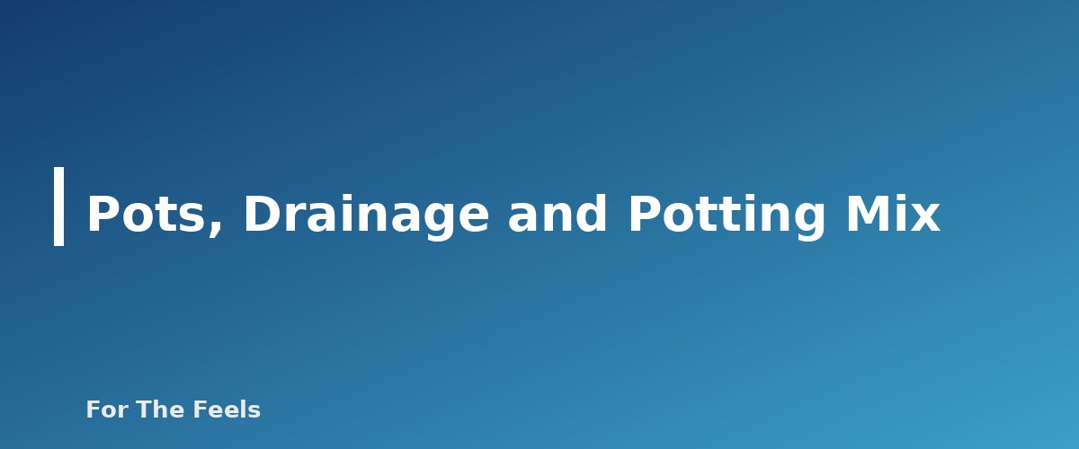 Pots, Drainage and Potting Mix - section banner for How to Grow a Windowsill Herb Garden