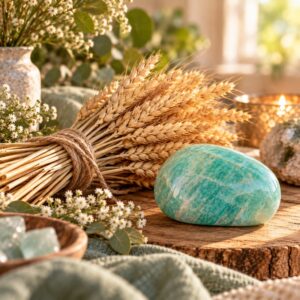 Virgo zodiac sign crystal still life